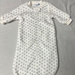 PLACE - White and Gray Polka Dot Sleep Sack with Long Sleeves
